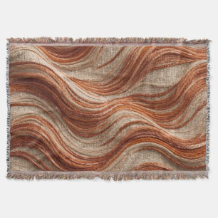 Dune Flow - Terracotta 3D Wave Woven Blanket - Wor