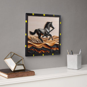 Dune Sprint: Personalised Charred Arabian Square Wall Clock