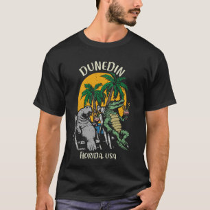 Dunedin Florida USA Funny Manatee Alligator Design T-Shirt