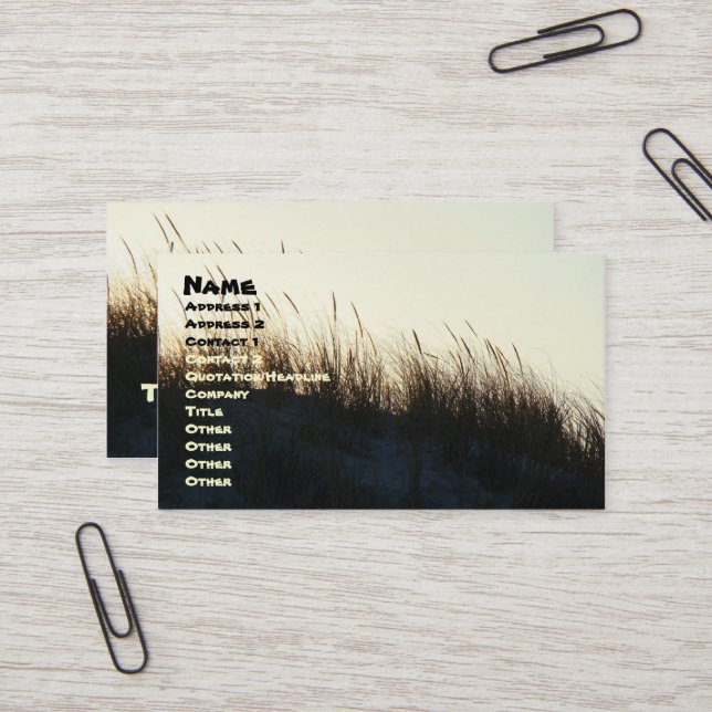 Dunes at Sundown IBSP NJ Coordinating Items Business Card (Front/Back In Situ)