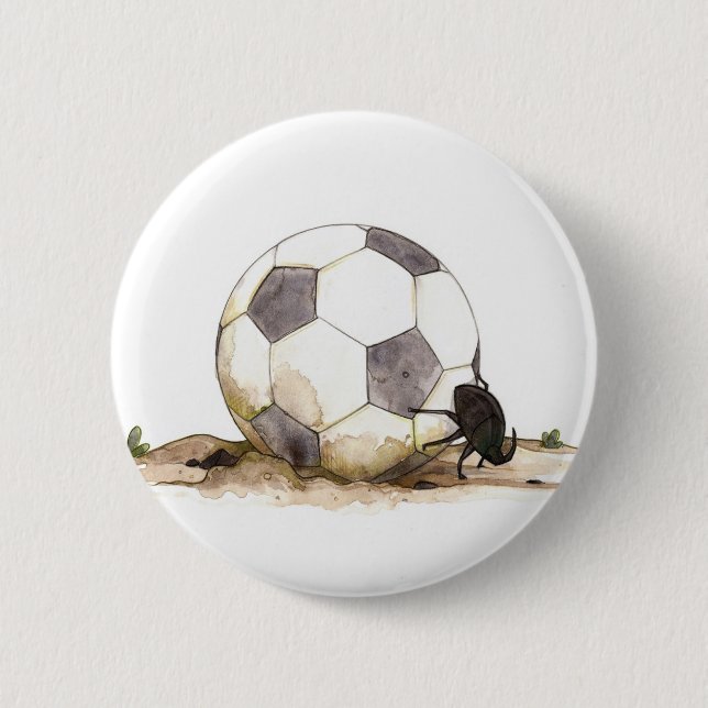 Dung Beetle Playing Football Button (Front)