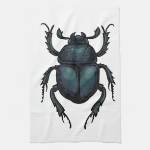 Dung beetle tea towel