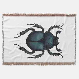 Dung beetle throw blanket