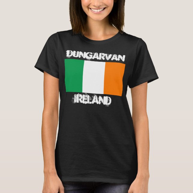Dungarvan, Ireland with Irish flag T-Shirt (Front)