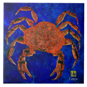 Dungeness Crab R - Large Ceramic Tile