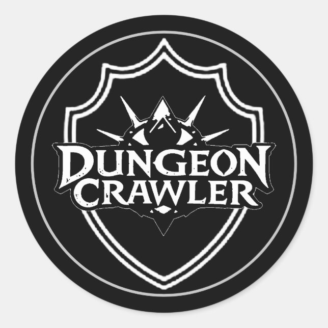 Dungeon Crawler Black And White Classic Round Sticker (Front)