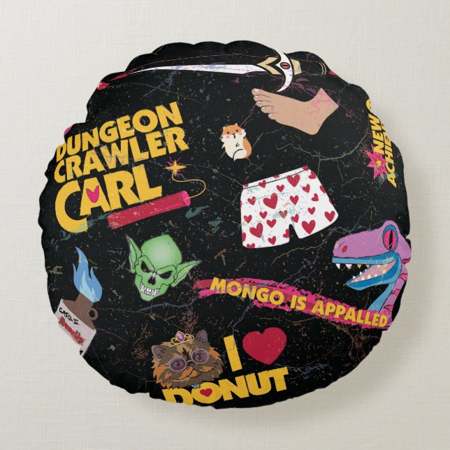 Dungeon Crawler Carl collage pillow (Front)