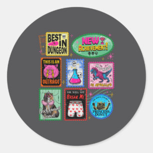 Dungeon Crawler Carl Retro Funny  Classic Round Sticker