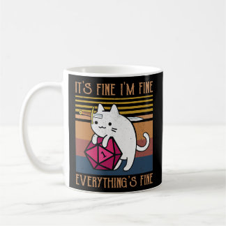 Dungeon Crawler Dragon Master Cat I'm Fine Coffee Mug