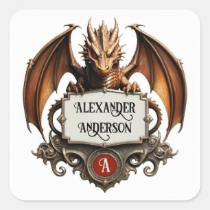  Dungeon Dragon Personalise  Square Sticker