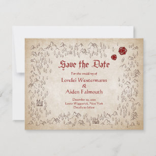 Dungeon Map RPG Gamer Wedding Save The Date