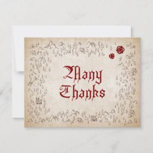 Dungeon Map RPG Gamer Wedding Thank You Card