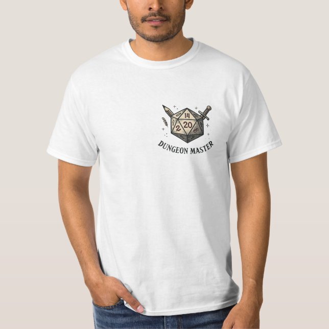 Dungeon Master Dice Pocket Design T-Shirt (Front)