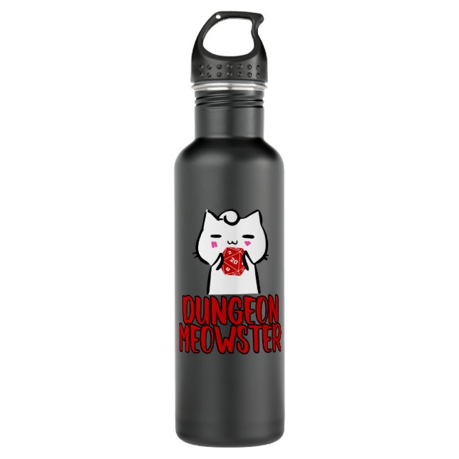 Dungeon Meowster 710 Ml Water Bottle (Front)