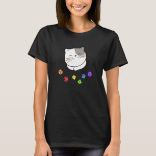 Dungeon Meowster And Nerdy Cat Polyhedral Dice Set T-Shirt
