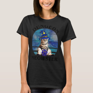 Dungeon Meowster Cat D20 Tabletop Gamer T-Shirt