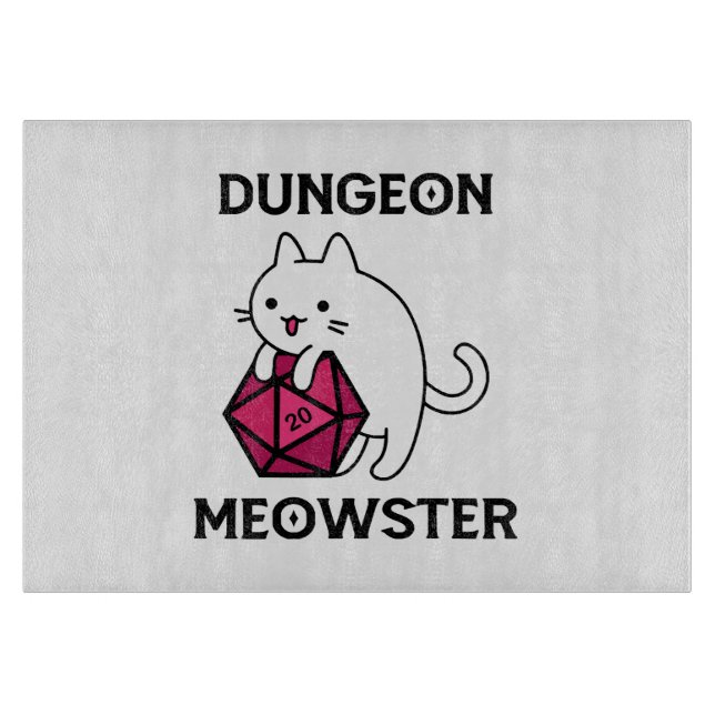 Dungeon Meowster Cat Funny Cutting Board (Front)