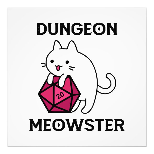Dungeon Meowster Cat Funny Photo Print (Front)