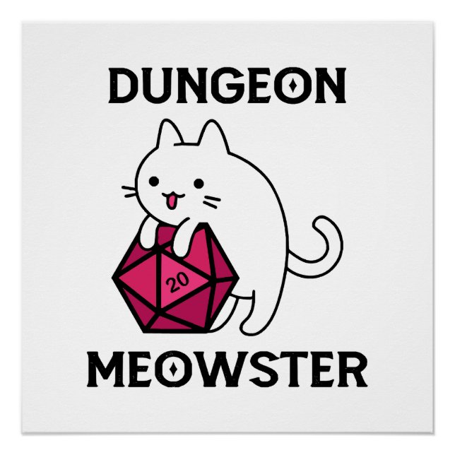 Dungeon Meowster Cat Funny Poster (Front)