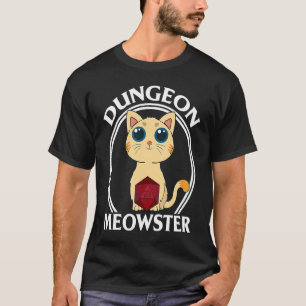 Dungeon Meowster D20 Dice Pen & Paper Role Play RP T-Shirt