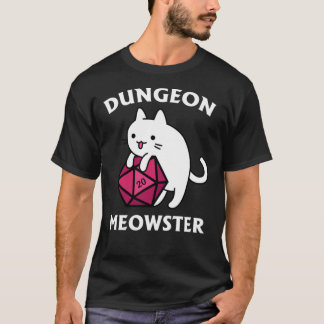 Dungeon Meowster - DnD Dungeon Master Cat with D20 T-Shirt
