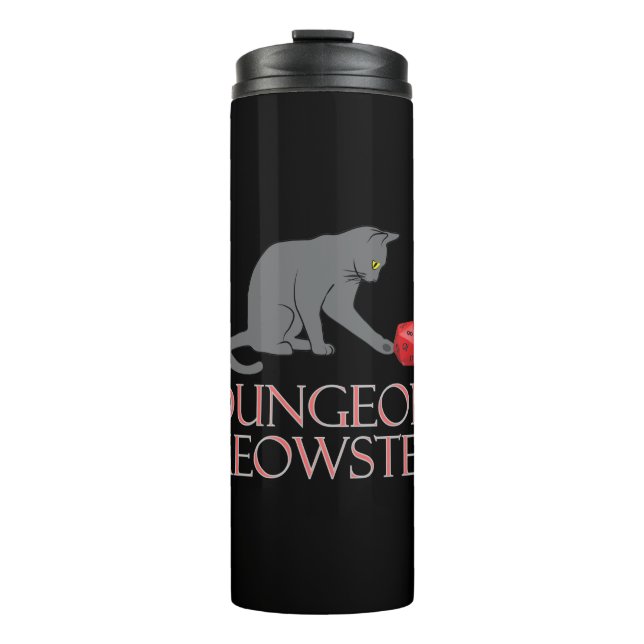 Dungeon Meowster Funny RPG Cat with Dice Thermal Tumbler (Front)