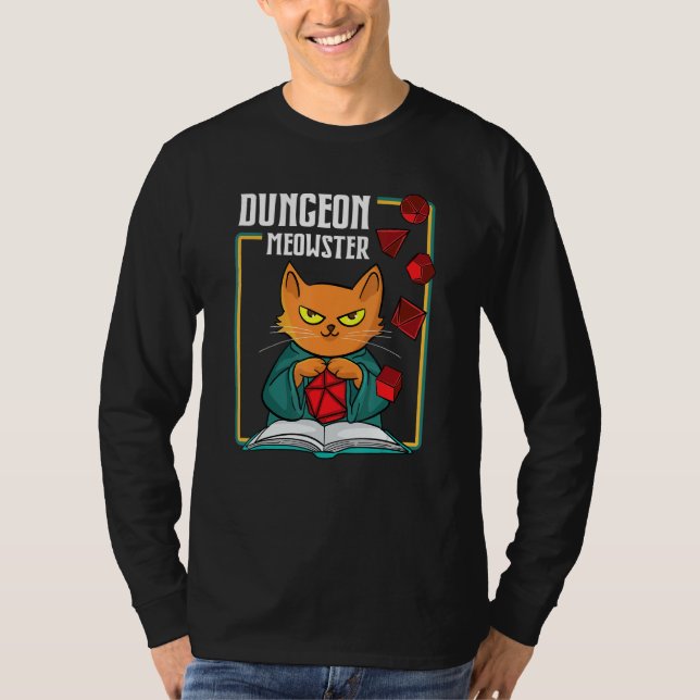Dungeon Meowster Rpg Tabletop Gaming Dm Role Playe T-Shirt (Front)