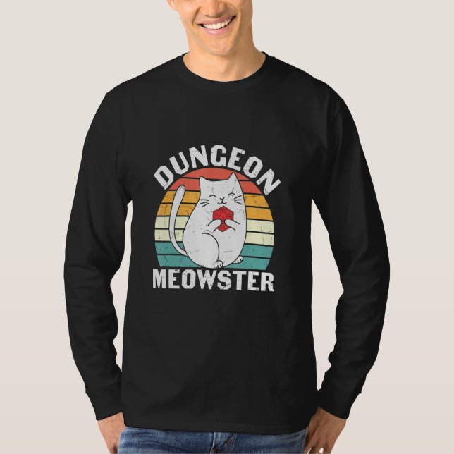 Dungeon Meowster Rpg Tabletop Gaming Dm Role Playe T-Shirt (Front)