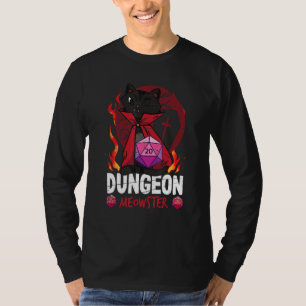 Dungeon Meowster Tabletop Gamer  Nerd Cat T-Shirt