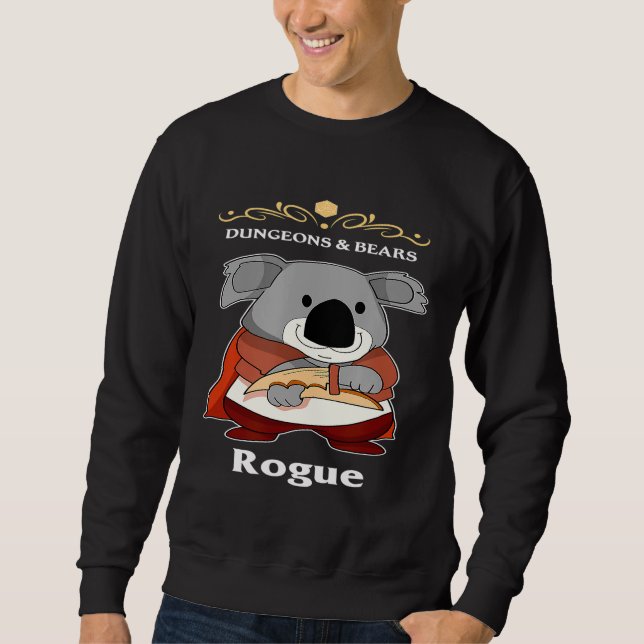 Dungeons And Bears Koala Rogue Rpg D20 Roleplaying Sweatshirt (Front)