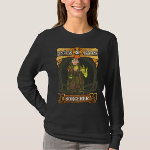 Dungeons And Cats Sorcerer Kitten Cat D20 Dice Rpg T-Shirt
