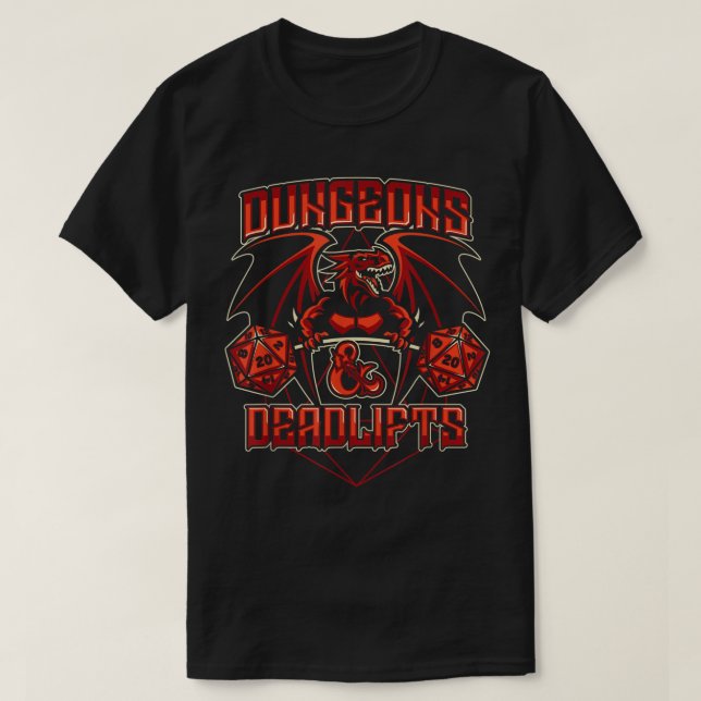 Dungeons and Deadlifts Side Quest Workout Top, DM  T-Shirt (Design Front)
