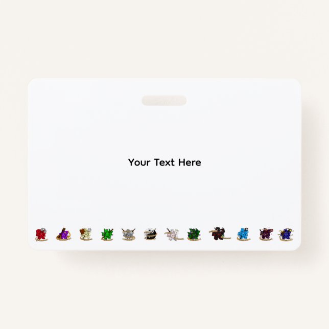 Dungeons and Dragons Class Dice Designs ID Badge (Front)