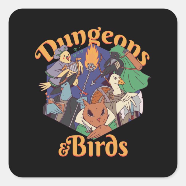 DUNGEONS & BIRDS SQUARE STICKER (Front)