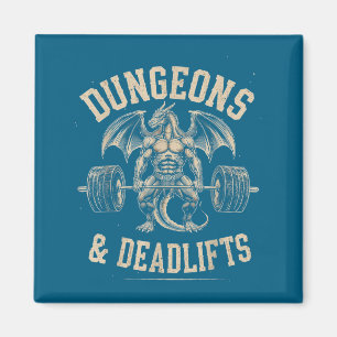Dungeons Deadlifts Gym Workout Fantasy Artwork Magnet