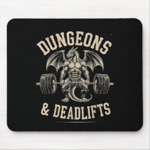 Dungeons Deadlifts Gym Workout Fantasy Design Mouse Mat
