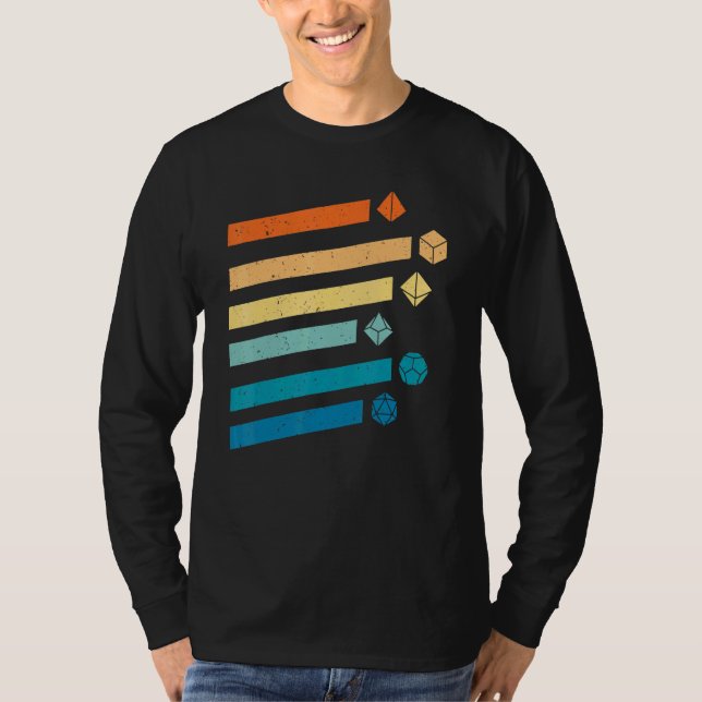 Dungeons Dice D20 Dragons Retro D20 Rpg T-Shirt (Front)