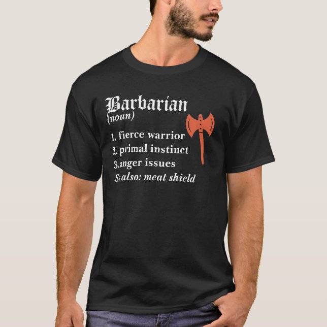 Dungeons & Dragons Barbarian Class Definition T-Sh T-Shirt (Front)
