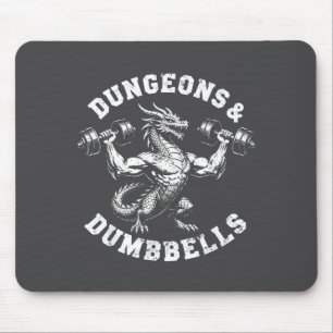 Dungeons Dumbbells Gym Workout Fantasy Artwork Mouse Mat