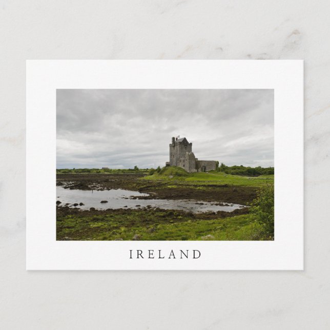 Dunguaire castle, Ireland white text postcard (Front)