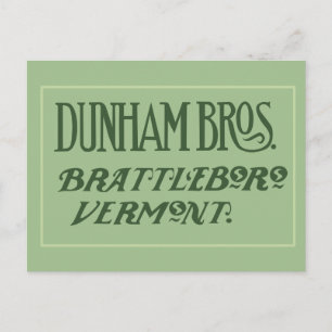 Dunham Bros. Brattleboro, VT Postcard