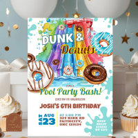 Dunk and Doughnut Waterslide Pool Party Birthday