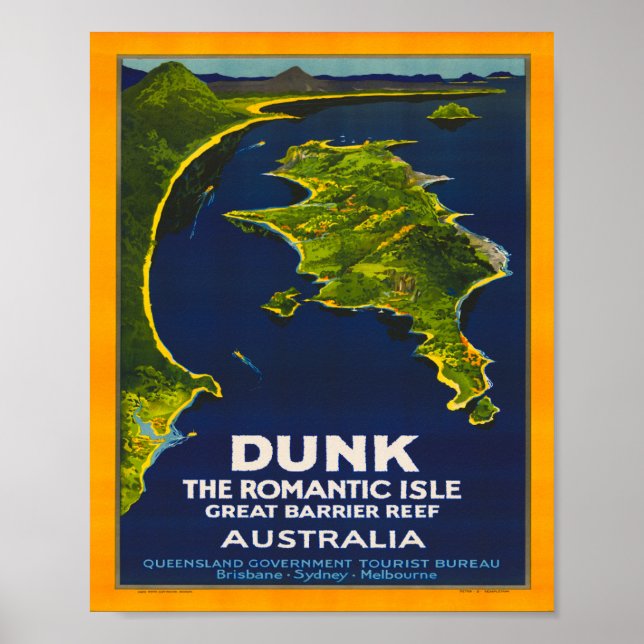 Dunk Australia Vintage Travel Poster (Front)
