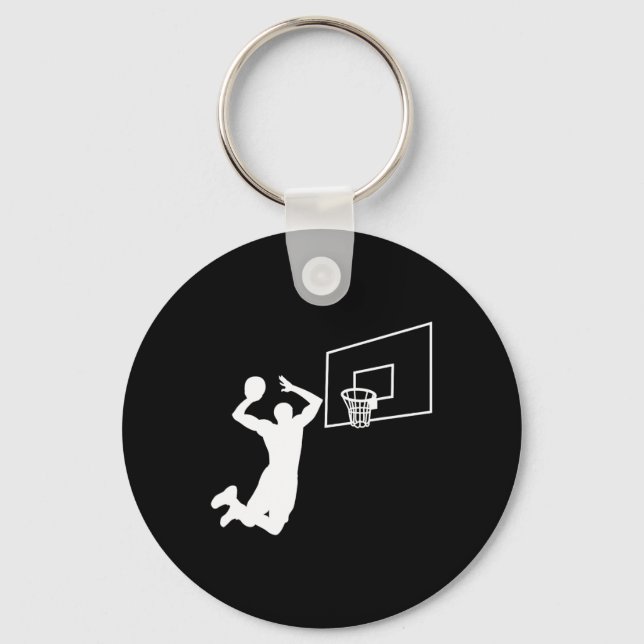 Dunk Basketball Player Slam Dunk Baller Basketball Key Ring (Front)