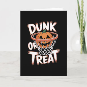 Dunk Or Treat Halloween Sketll T Shirt Spooky Sket Card