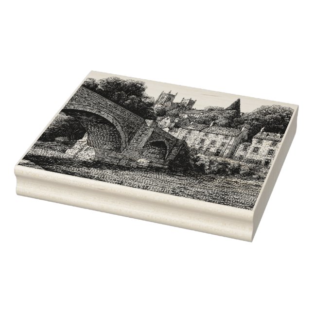 Dunkeld, Perthshire, Scotland, Sketch Rubber Stamp (Stamp)