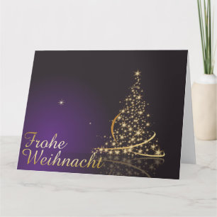 Dunkelviolettes Weihnachtsmotiv mit Weihnachtsbaum Card