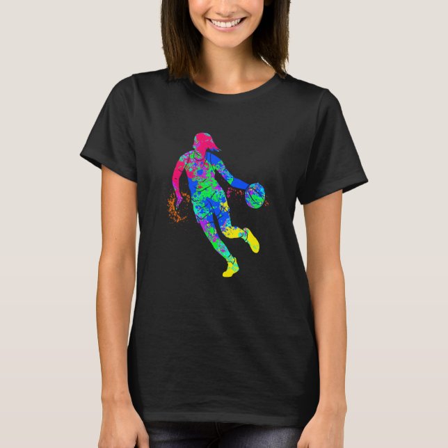 Dunking basketball player basket basketball player T-Shirt (Front)