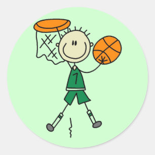 Dunking Boys Basketball Tshirts and Gifts Classic Round Sticker