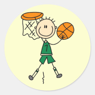 Dunking Boys Basketball Tshirts and Gifts Classic Round Sticker